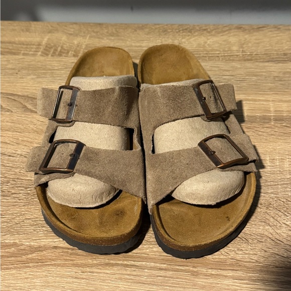 Birkenstock Betula Arizona suede Sandals Tan taupe women’s size 9 40 like new - Picture 3 of 10